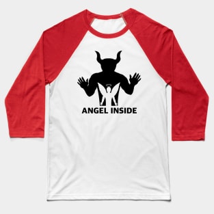 Angel Inside black Baseball T-Shirt